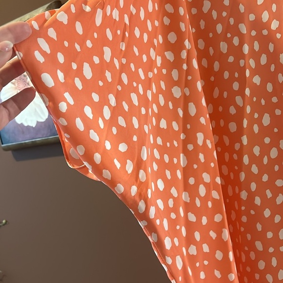 Orange Polka Dot Women's Top - Picture 3 of 4